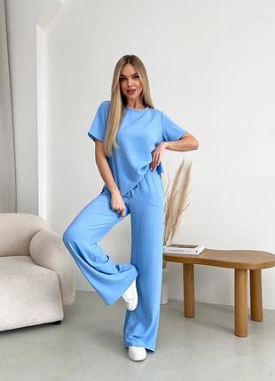 Брючный костюм жатка брючный костюм трендовый костюм жатка костюм американсный креп