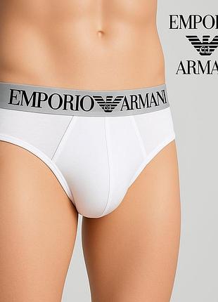 Мужские трусы-брифы emporio armani, белые, оригинал