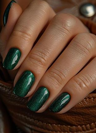 Гель-лак хромовый изумрудный светоотражающий