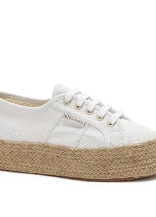 Льяні кеди на платформі superga еспадрільі