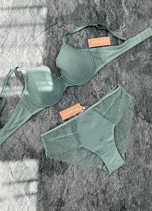 Комплект жіночої білизни 🇺🇸 thirdlove cotton lace demi bra (75c + трусики s)