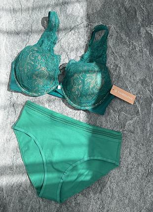 Мереживний комплект жіночої білизни 🇺🇸 thirdlove lace contour plunge bra (75c1/2 + трусики s)
