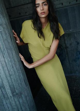 Лаймова трикотажна сукня zara xl 46-48