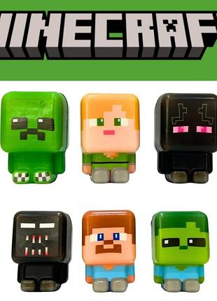 Іграшка сквіш антистрес - персонажі minecraft майнкрафт розмір 8,5см
