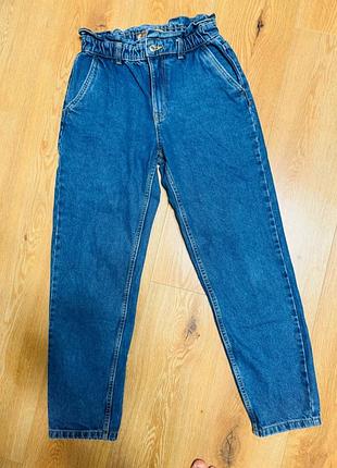 Джинсы женские синие на резинке джоггеры mom прямые slim укороченные republic, размер s