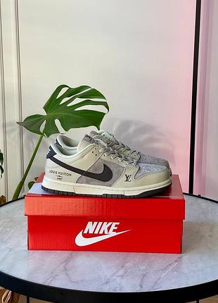 Мужские кроссовки nike sb dunk low x louis vuitton grey