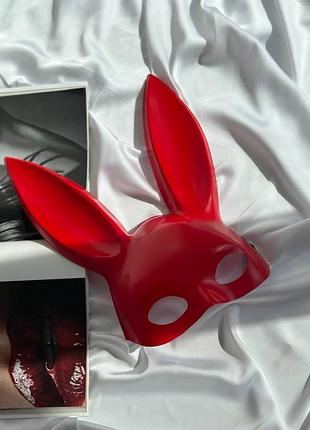 Червона еротична маска зайчика playboy / вушка