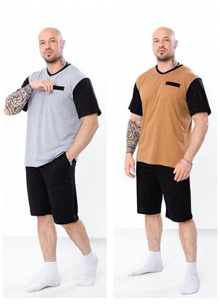Пижама мужская футболка + шорты, комплект домашний шорты и футболка