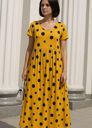 Платье в стиле оверсайз свободное shein в крупный горох