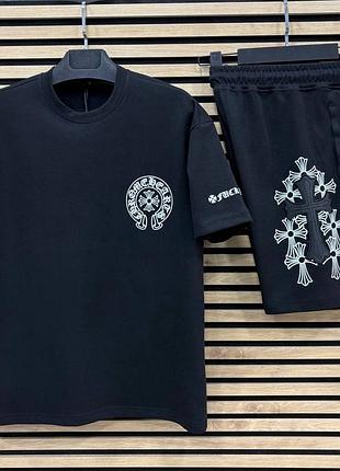 Чорний чоловічий спортивний комплект💣