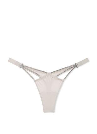 Трусики-стринги victoria ́s secret со стразами-звездочками белые m, оригинал