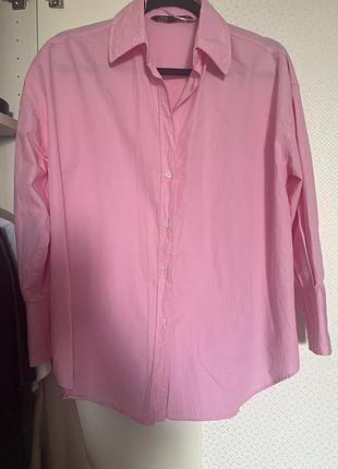 Сорочка zara xs/s рожева вільний крій