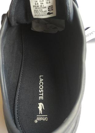 Стильні шкіряні кеди мокасини кросівки lacoste з устілками ortholite оригінал8 фото