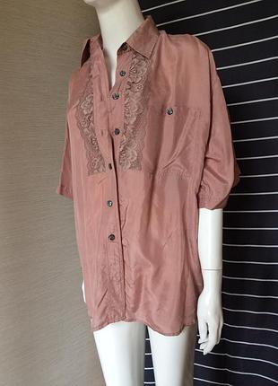 Женская блуза рубашка из натурального шелка