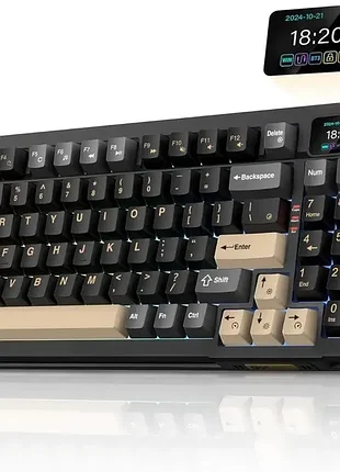 Беспроводная механическая клавиатура redthunder k95, tft-экран и ручка, трехрежимный интерфейс bt5.0