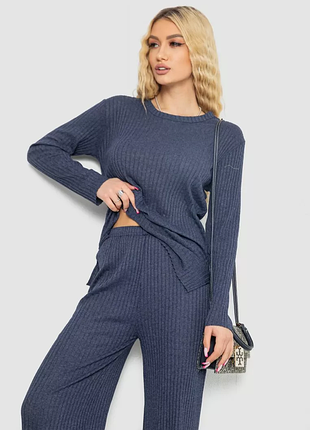 Костюм женский в рубчик повседневный, цвет джинс, 238r57415