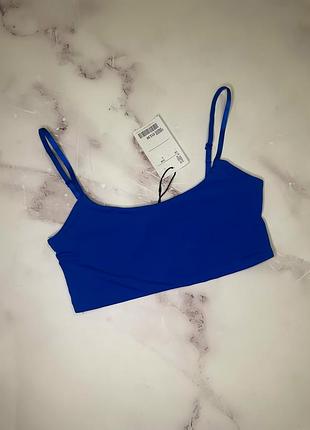 Топ жіночий безшовний zara синій на бретельках