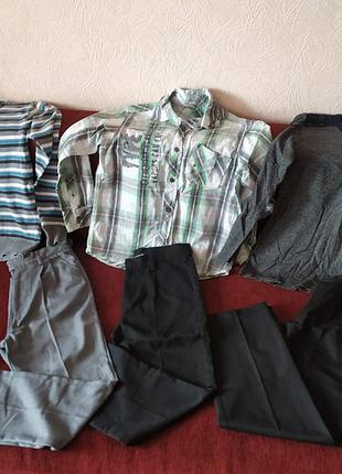 Пакет одежды для мальчика в школу (рубашка, брюки, кофты) на 11-12 лет, рост 146-152 см. (6 вещей)