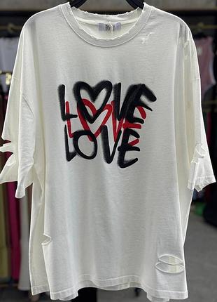 Футболка жіноча оверсайз чорна біла