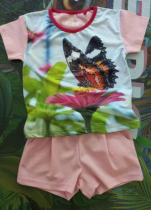 Комплект, набор, костюм, футболка, шорты. размер 98-104