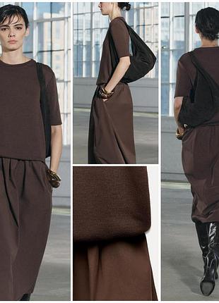 Очень стильное новое платье миди zara в красивом трендовом цвете. new