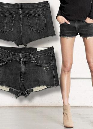 Rag & bone 27 пот-40см. короткие джинсовые шорты черные серые