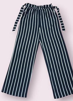 Брюки палаццо h&m синие вискозные широкие с высокой талией s m