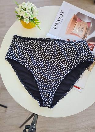 Женские купальные трусики фирмы boohoo 16 черный в горошек
