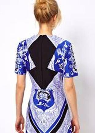 Asos blocked print cobalt mini dress сукня сукня плаття3 фото