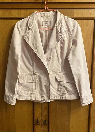 Стильний жіночий жакет next у мілітарі стилі, світло-рожевий, 100% бавовна, розмір 38 (uk 10)