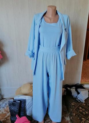 Літній костюм натуральний бавовна муслім трійка класна якість