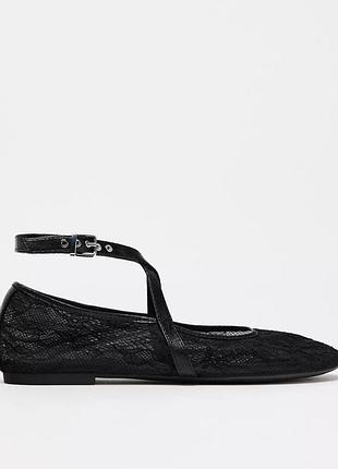 Балетки сетка кружево zara оригинал