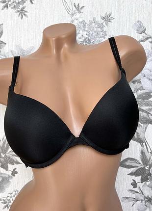 Чорний бюстгальтер h&m 80c super push up з гладкою чашкою