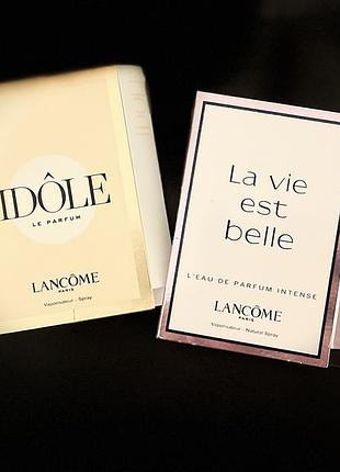 Пробники парфумів одним лотом: lancome la vie est belle, lancome idole