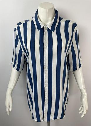 Рубашка с коротким рукавом в полоску / h&m / eu 38-40 / m-l / состояние идеальный!!!!