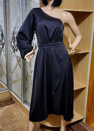 Сукня na-kd чорна атласна міді р. 38