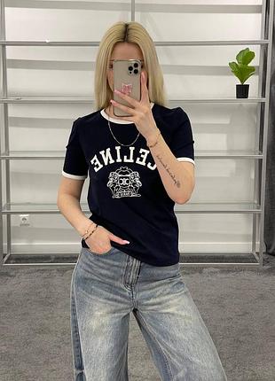 Футболка селін чорна люкс