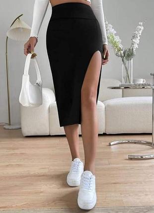 Спідниця міді з розрізом