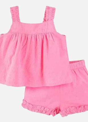 Комплект летний, костюм на девочку 3-6 месяцев (68 см), шортики и маечка.