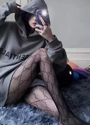 Колготки сітка чорна gg y2k goth haradjuku