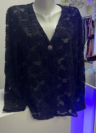 Прозора сорочка з 3d квітами — zara