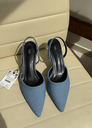 Шкіряні джинсові слінгбеки zara