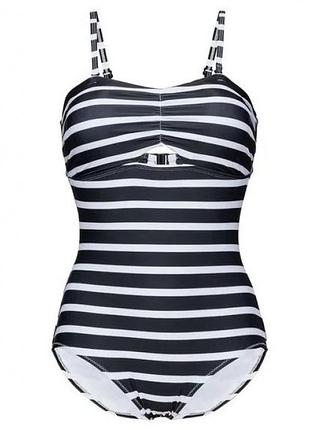 Купальник слитный 38,s со съемными вкладышами для женщины esmara 312231 черно-белый 89895