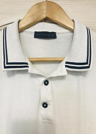 Біла бавовняна чоловіча футболка поло бренд trussardi