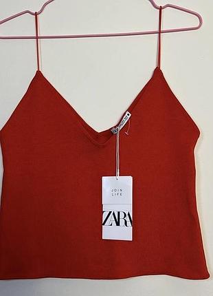 Трикотажний топ у рубчик zara