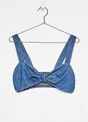 Женский топ хлопковый на завязке bershka