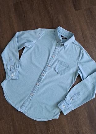 Джинсова жіноча сорочка uniqlo, р.s( 42-44)