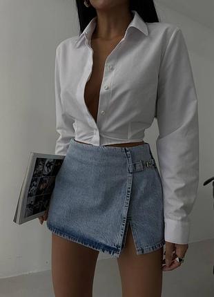 Джинсовая юбка шорты