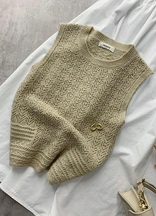 Мереживний топ жилет вʼязаний