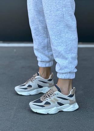 👟 жіночі кросівки білі з бежевим літні 👟